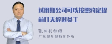 试用期公司可以按照约定提前几天辞退员工