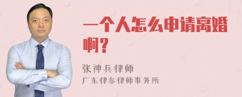 一个人怎么申请离婚啊？