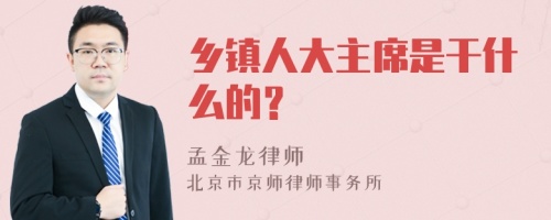 乡镇人大主席是干什么的？