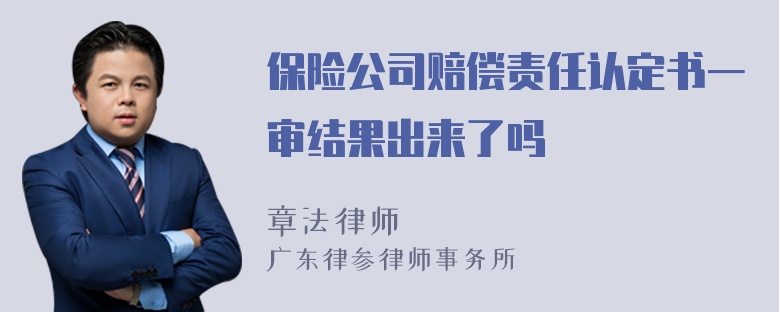 保险公司赔偿责任认定书一审结果出来了吗