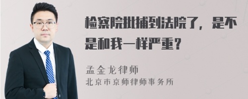 检察院批捕到法院了，是不是和我一样严重？