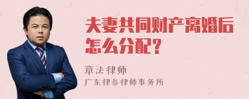 夫妻共同财产离婚后怎么分配？