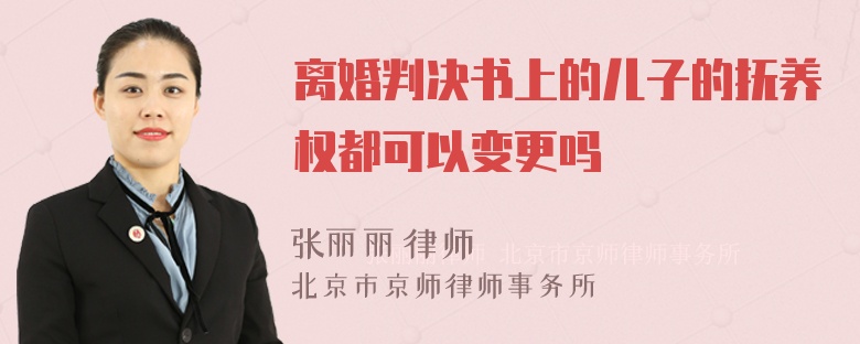 离婚判决书上的儿子的抚养权都可以变更吗