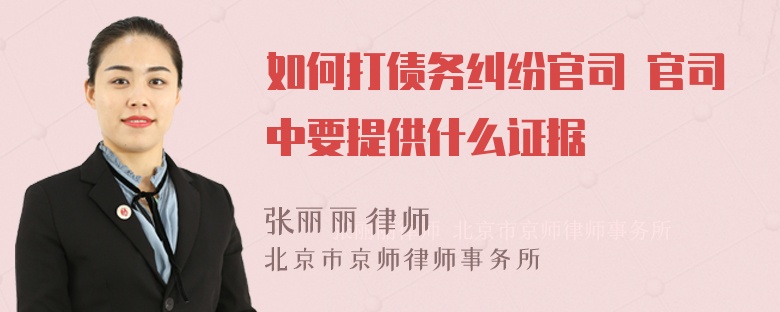 如何打债务纠纷官司 官司中要提供什么证据