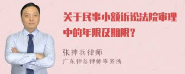 关于民事小额诉讼法院审理中的年限及期限？