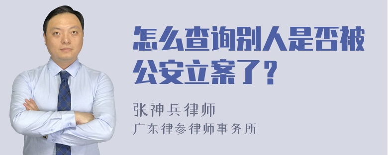 怎么查询别人是否被公安立案了？