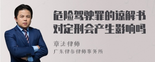 危险驾驶罪的谅解书对定刑会产生影响吗