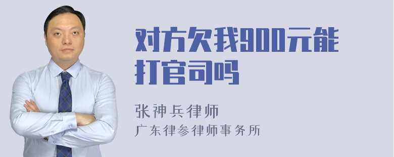 对方欠我900元能打官司吗