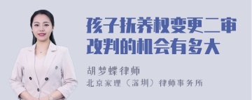 孩子抚养权变更二审改判的机会有多大