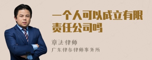 一个人可以成立有限责任公司吗