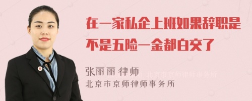 在一家私企上班如果辞职是不是五险一金都白交了