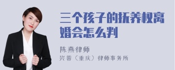 三个孩子的抚养权离婚会怎么判