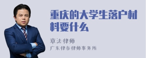 重庆的大学生落户材料要什么