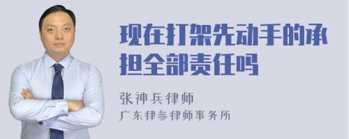 现在打架先动手的承担全部责任吗