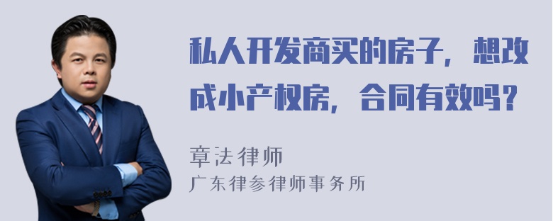 私人开发商买的房子，想改成小产权房，合同有效吗？