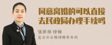 同意离婚的可以直接去民政局办理手续吗