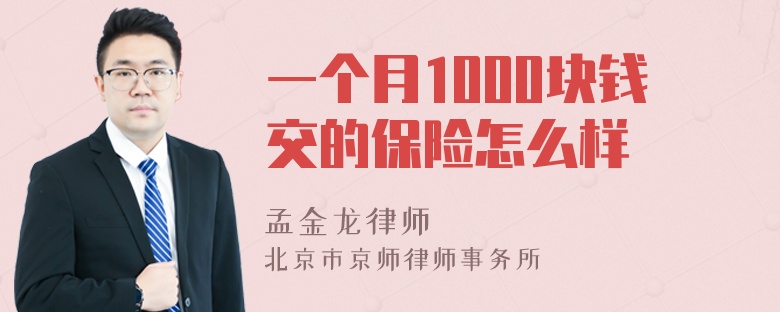 一个月1000块钱交的保险怎么样