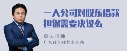 一人公司对股东借款担保需要决议么