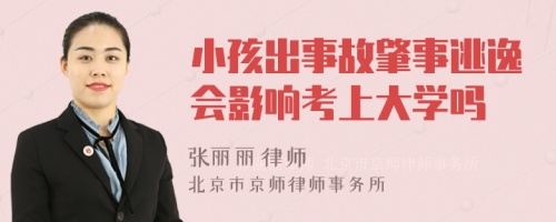 小孩出事故肇事逃逸会影响考上大学吗