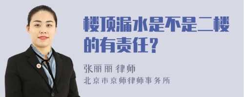 楼顶漏水是不是二楼的有责任？