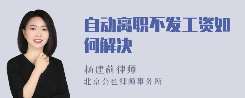 自动离职不发工资如何解决