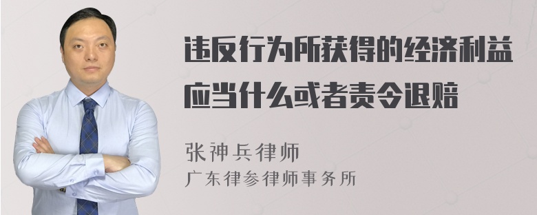 违反行为所获得的经济利益应当什么或者责令退赔