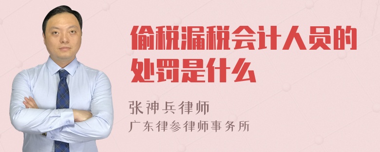 偷税漏税会计人员的处罚是什么