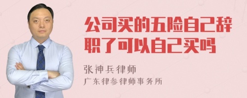 公司买的五险自己辞职了可以自己买吗