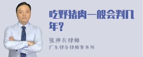 吃野猪肉一般会判几年?