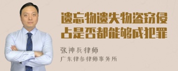 遗忘物遗失物盗窃侵占是否都能够成犯罪