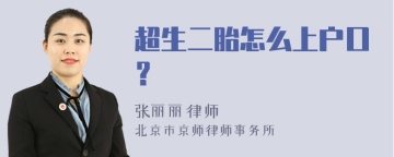 超生二胎怎么上户口？