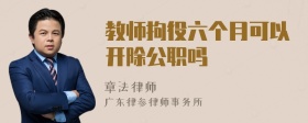 教师拘役六个月可以开除公职吗