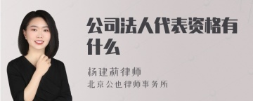 公司法人代表资格有什么