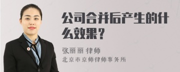 公司合并后产生的什么效果？