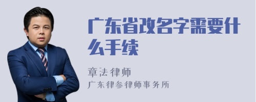 广东省改名字需要什么手续