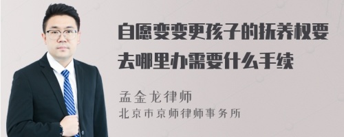 自愿变变更孩子的抚养权要去哪里办需要什么手续