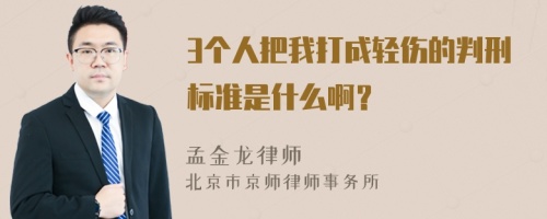 3个人把我打成轻伤的判刑标准是什么啊？