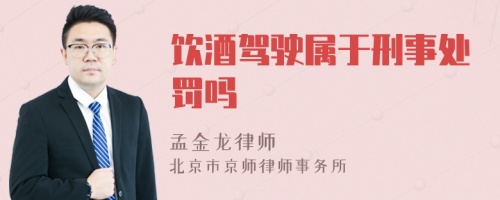 饮酒驾驶属于刑事处罚吗