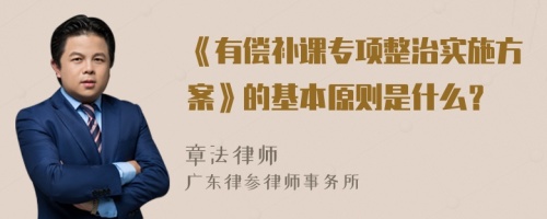 《有偿补课专项整治实施方案》的基本原则是什么？