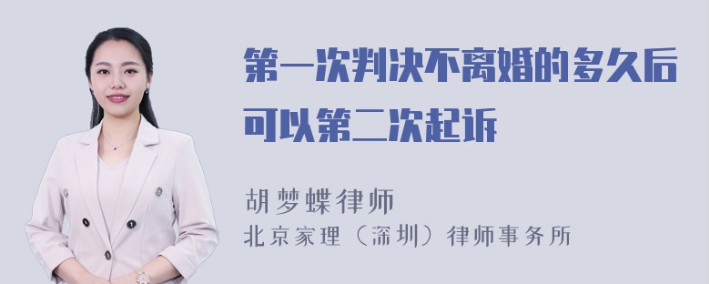 第一次判决不离婚的多久后可以第二次起诉