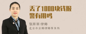 丢了1000块钱报警有用吗