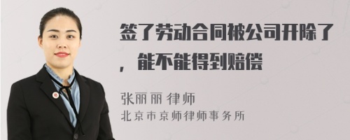 签了劳动合同被公司开除了，能不能得到赔偿