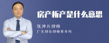 房产析产是什么意思