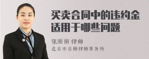 买卖合同中的违约金适用于哪些问题