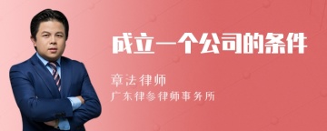 成立一个公司的条件