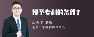 授予专利的条件？