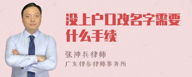 没上户口改名字需要什么手续