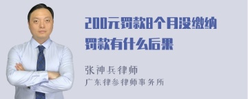 200元罚款8个月没缴纳罚款有什么后果