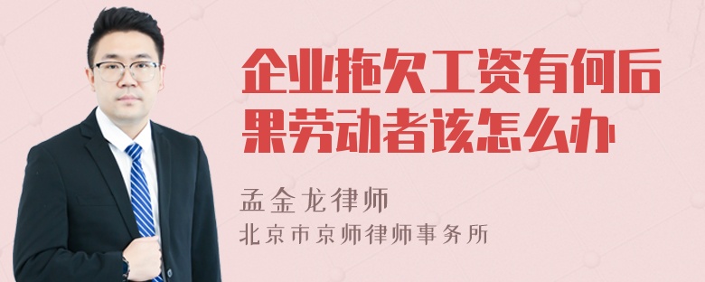 企业拖欠工资有何后果劳动者该怎么办