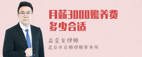 月薪3000赡养费多少合适